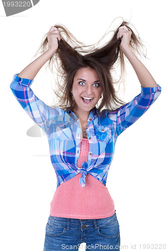 Image of happy crazy excited woman