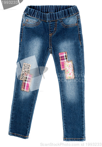 Image of jeans with patches