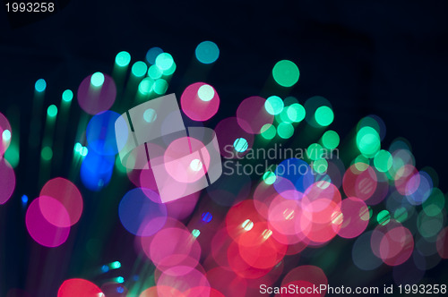 Image of Festive lights and circles. Christmas background