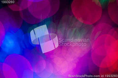 Image of Festive lights and circles. Christmas background