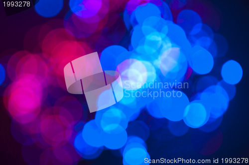 Image of Festive lights and circles. Christmas background