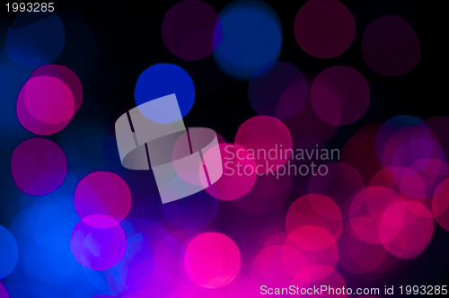 Image of Festive lights and circles. Christmas background