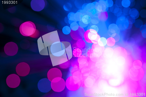 Image of Festive lights and circles. Christmas background