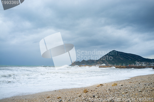 Image of Stormy resort beach