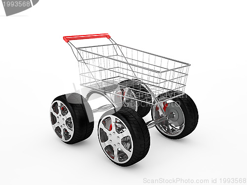 Image of Shopping cart with big wheels