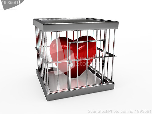 Image of heart  in jail