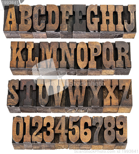 Image of vintage letters and numbers