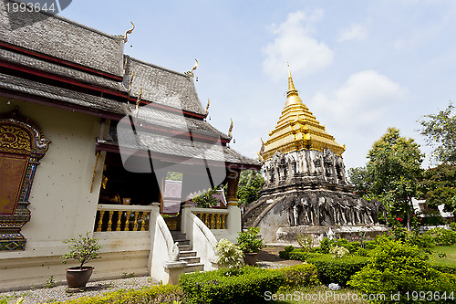 Image of Wat Chiang Man temple in Chiang Mai, Thailand.
