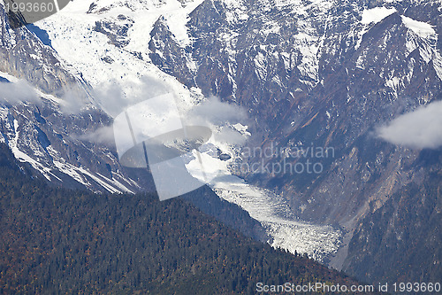 Image of Glacier in snowy mountains