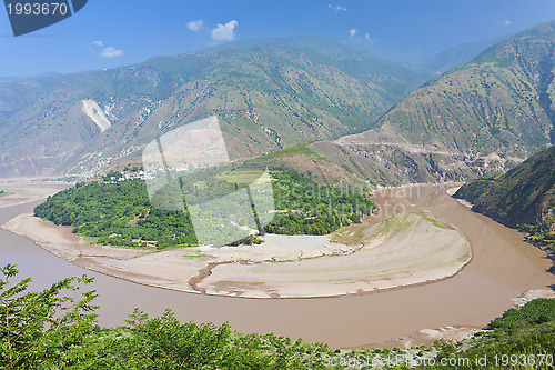 Image of Red river landscape in China