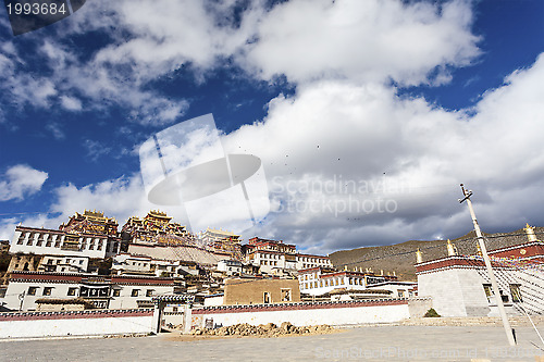 Image of Ganden Sumtseling Monastery in Shangrila, Yunnan, China.