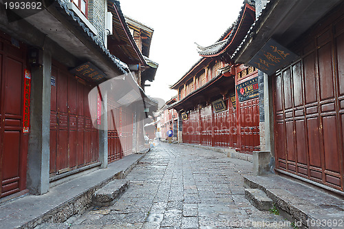 Image of Lijiang old town at morning, China.