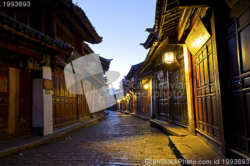 Image of Lijiang old town at morning, China.