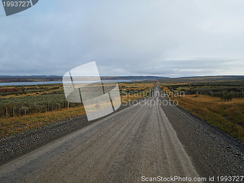 Image of Patagonia in fall, country road in Rio Verde area