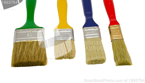 Image of paint brush color size on white 