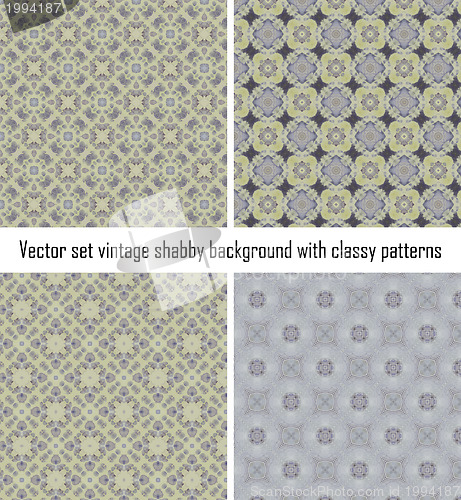 Image of Vector set vintage background classical patterns
