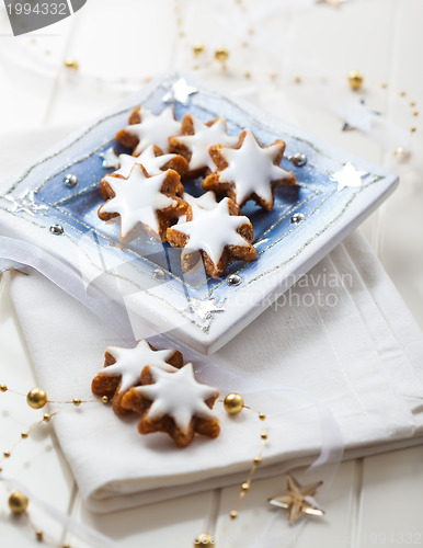 Image of Homemade gingerbread star cookies for Christmas