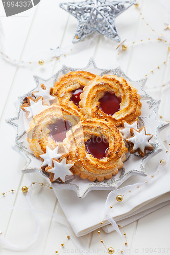 Image of Christmas cookies with gingerbread stars