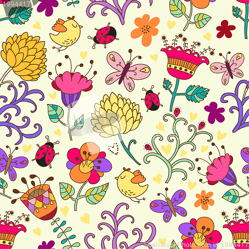 Image of Floral seamless pattern in vector