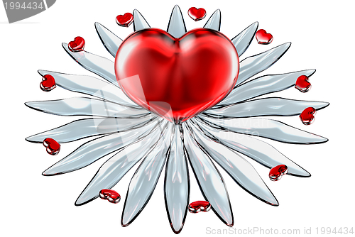 Image of flower from hearts and leaves
