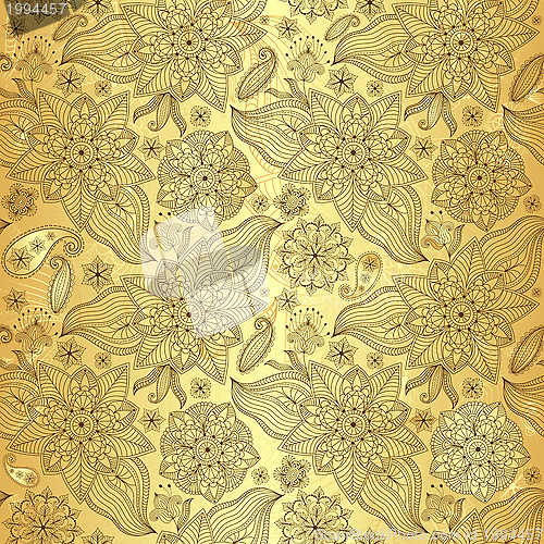 Image of Gold lacy seamless pattern
