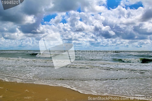 Image of sky over the stormy sea
