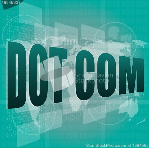 Image of words dot com on digital screen, information technology concept