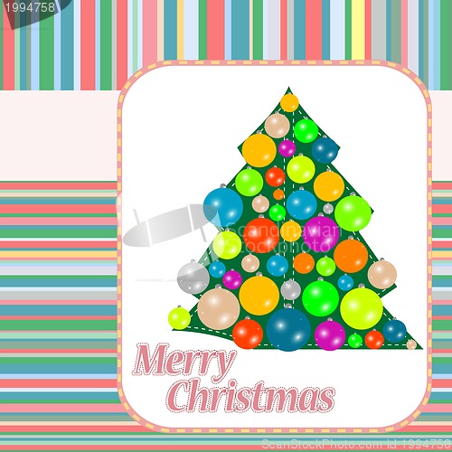 Image of christmas (new year) tree on vintage background