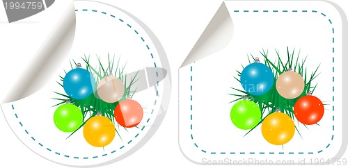 Image of Christmas ball sticker set