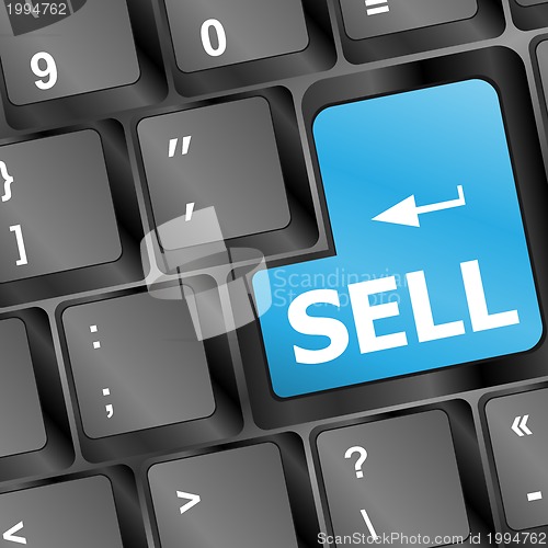 Image of sell written on keyboard showing business or finance concept