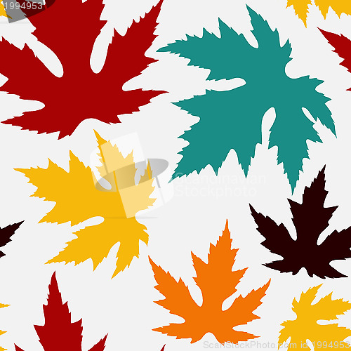 Image of Seamless pattern with maple leaves