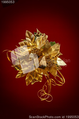 Image of christmas decoration golden flower