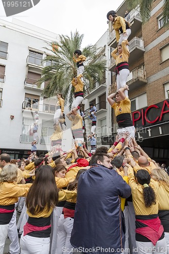 Image of Castellers, several towers of one