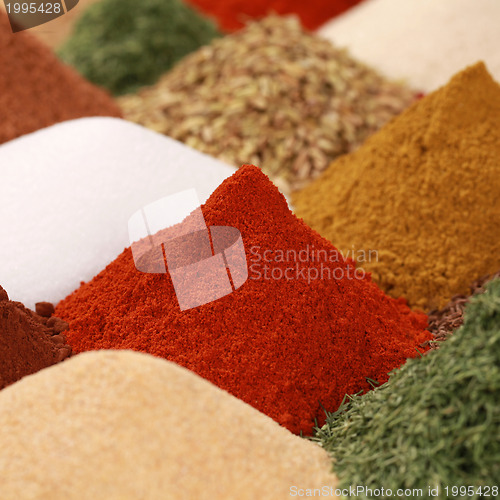 Image of Spices and herbs on a bazaar