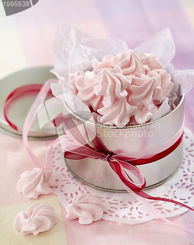 Image of pink meringue cookies