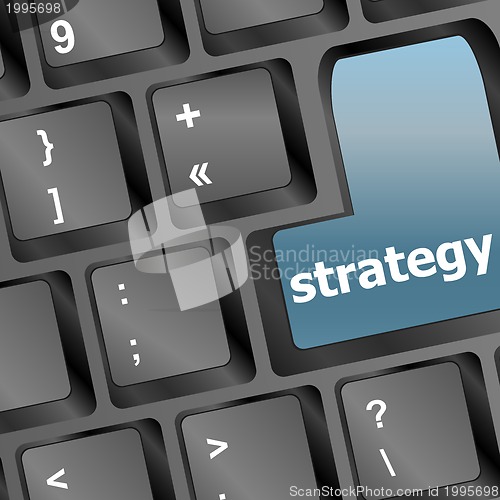 Image of Strategy text symbol on keyboard - business concept
