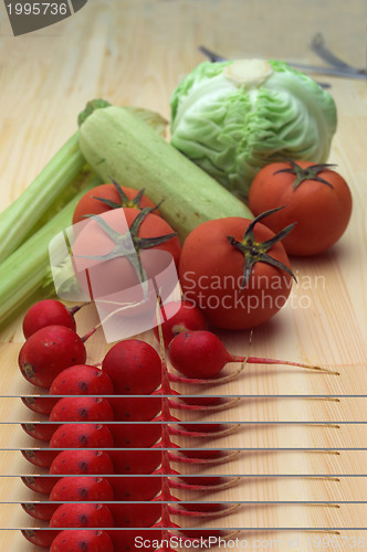 Image of fresh raddish and vegetables