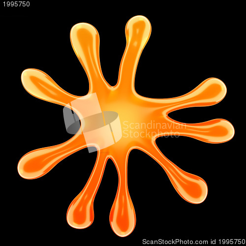 Image of Orange fluid splash also like a microbe