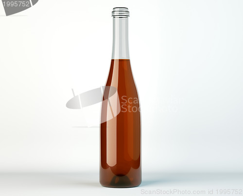 Image of Uncorked bottle of white wine on white
