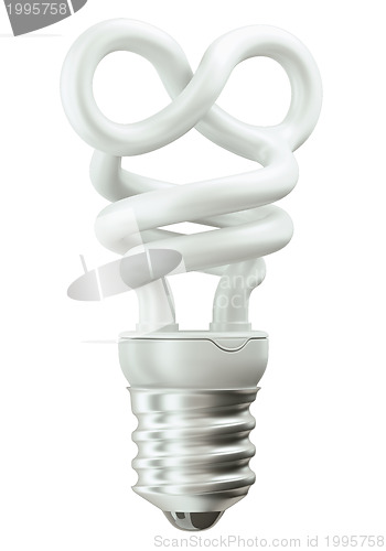 Image of infinity symbol light bulb on white