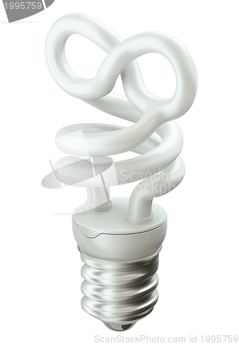 Image of Eternity symbol light bulb isolated on white 