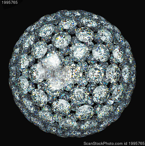 Image of Diamonds or gemstones sphere isolated 