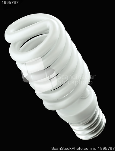 Image of Energy efficiency: spiral light bulb isolated 