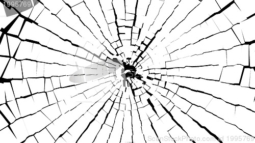 Image of Abstract BW pieces of broken white glass over black