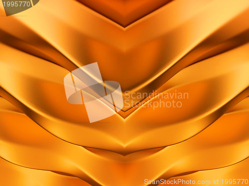 Image of Golden abstract symmetric waves pattern