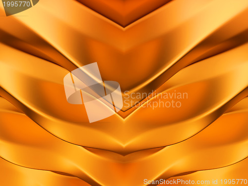 Image of Golden abstract symmetric waves pattern