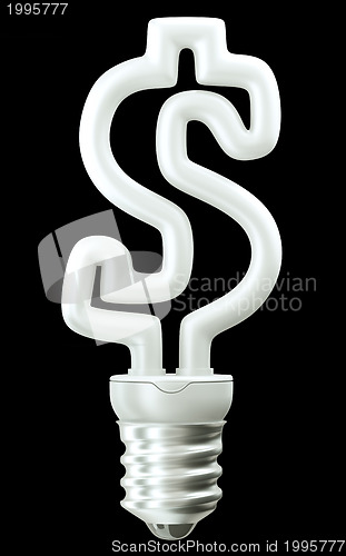 Image of Profit: Dollar ccurrency symbol light bulb isolated