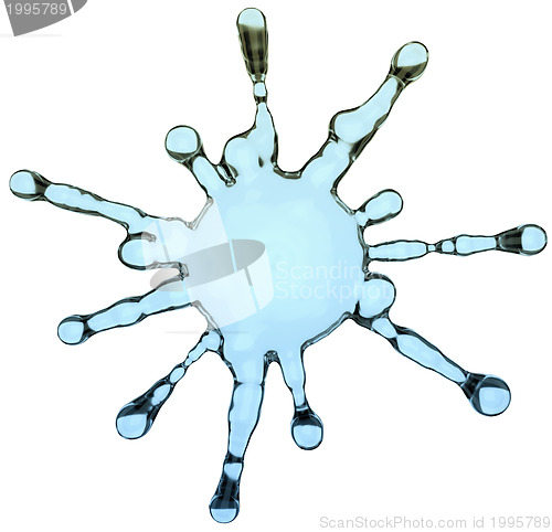 Image of Splash of blue gel or fluid isolated on white