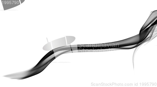 Image of Abstract black smoke wave on white