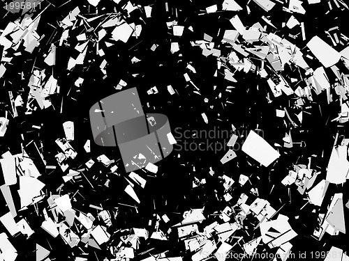 Image of Accident: Pieces of broken glass over black